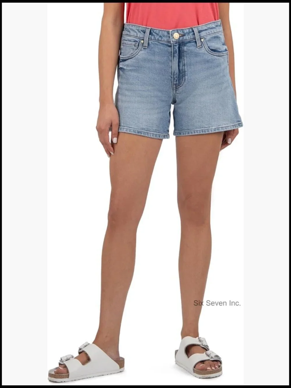 High rise denim shorts with stretch